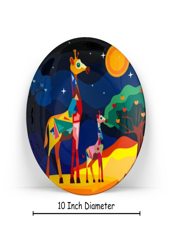 PAINTZSTORIES طبق جداري مزخرف من PAINTZSTORIES لتزيين المنزل | طبق فني جداري من السيراميك | قطع ديكور جدارية لغرفة المعيشة وغرفة النوم | عمل فني يدوي من Gentle Giants | هدية للمنزل | 10 بوصة - Image 2
