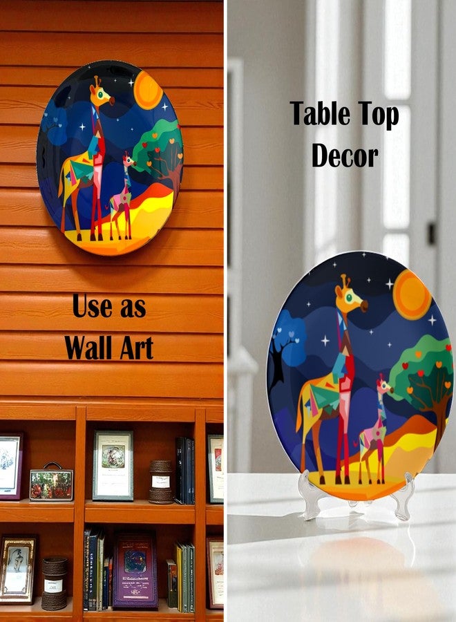 PAINTZSTORIES طبق جداري مزخرف من PAINTZSTORIES لتزيين المنزل | طبق فني جداري من السيراميك | قطع ديكور جدارية لغرفة المعيشة وغرفة النوم | عمل فني يدوي من Gentle Giants | هدية للمنزل | 10 بوصة - Image 4