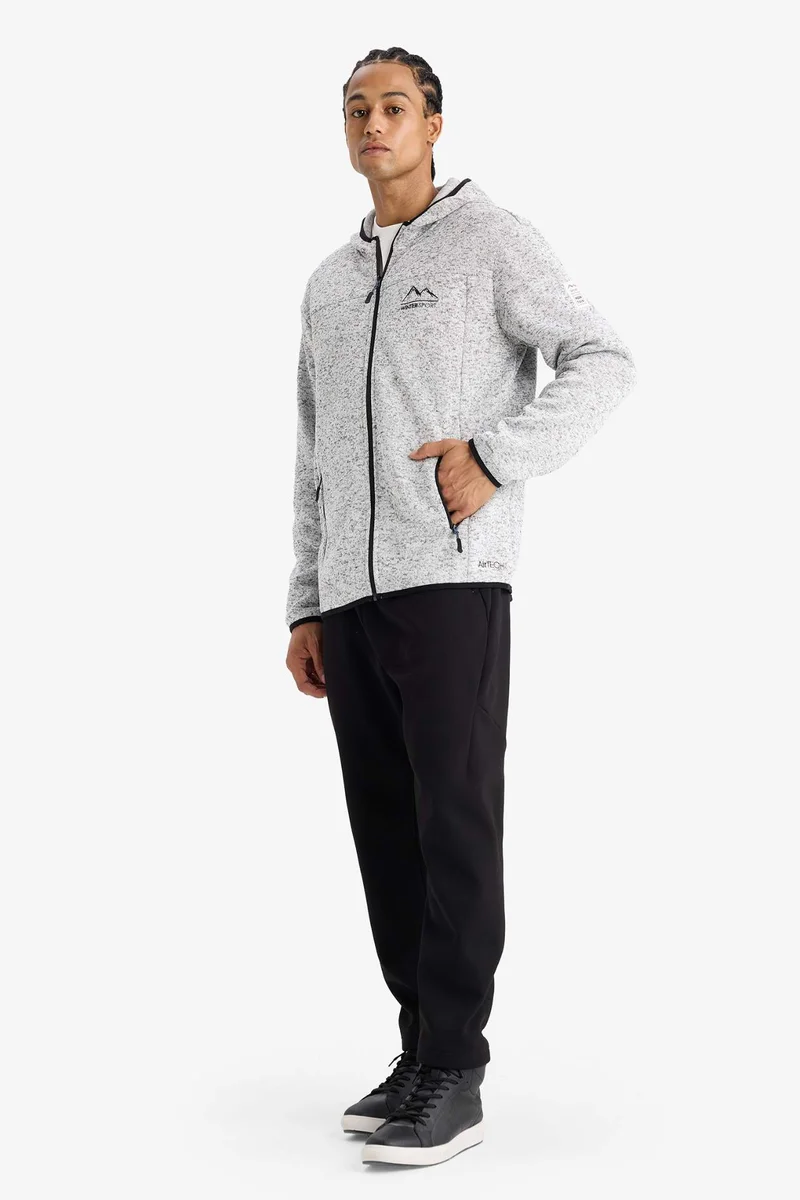 DeFacto Standard Fit Zippered Fleece Soft Lining Cardigan