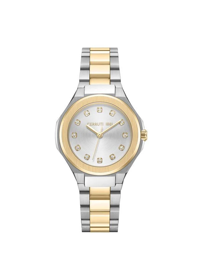 شيروتي 1881 Lucardo 32.5mm White Dial Stainless Steel Bracelet Analog Watch For Women