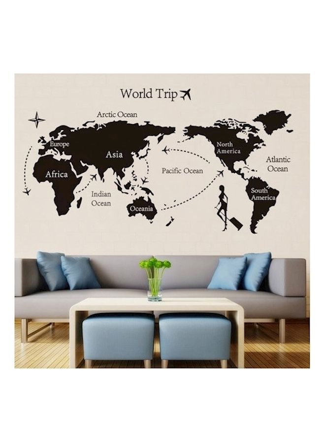 Y&D World Map Wall Decal Sticker Black - Image 2