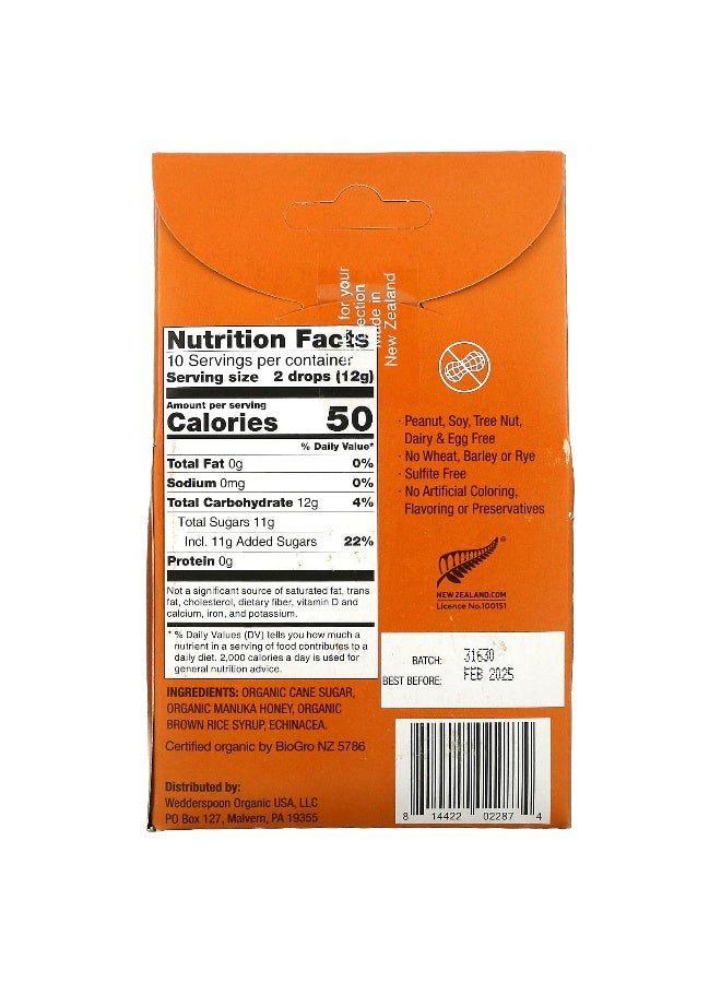 Wedderspoon, Organic Manuka Honey Drops, Honey with Echinacea, 4 oz (120 g) - Image 2