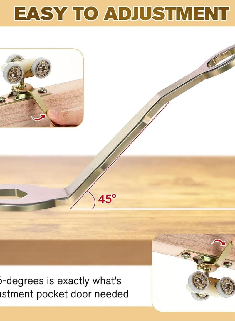 GGOOT Pocket Door Wrench - Pivot Adjustment Wrench | Sturdy Bifold Closet Door Wrench, Portable Pocket Door Tool Door Hinge Adjustment Tool, Ergonomic Pocket Door Adjustment Tool Door Hardware Tools - Image 4