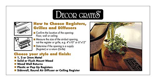 Decor Grates SPH614-A Scroll Collection Floor Register, 6x14 Inches, Antique Brass Finish - Image 3