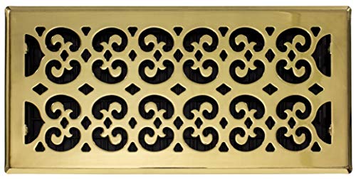 Decor Grates SPH614-A Scroll Collection Floor Register, 6x14 Inches, Antique Brass Finish - Image 2