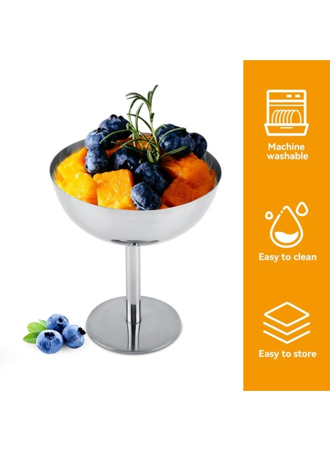 موثوقية التنبؤ 2 قطعة كوب حلوى، وعاء حلوى، كوب حلوى من الفولاذ المقاوم للصدأ، كوب آيس كريم، كوب بودنغ، وعاء كاسترد - Image 4