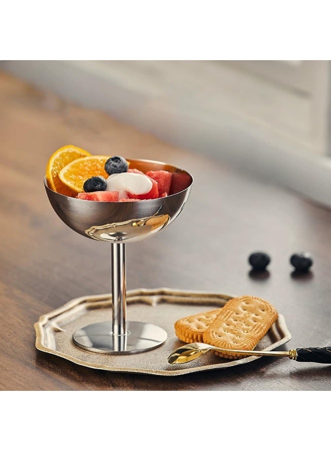 موثوقية التنبؤ 2 قطعة كوب حلوى، وعاء حلوى، كوب حلوى من الفولاذ المقاوم للصدأ، كوب آيس كريم، كوب بودنغ، وعاء كاسترد - Image 3