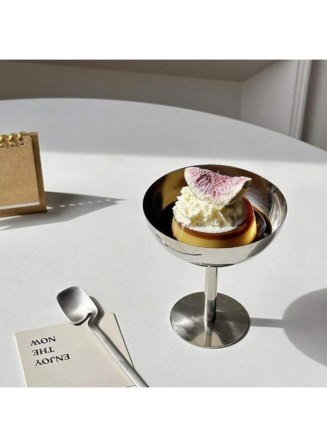 موثوقية التنبؤ 2 قطعة كوب حلوى، وعاء حلوى، كوب حلوى من الفولاذ المقاوم للصدأ، كوب آيس كريم، كوب بودنغ، وعاء كاسترد - Image 5