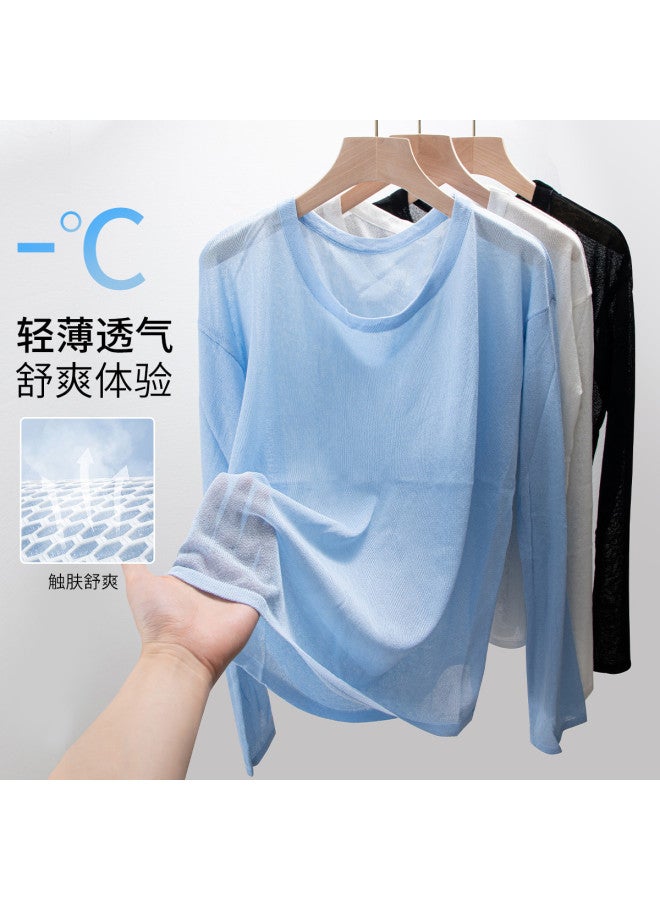 Modal Spring And Summer T-Shirt Women Long Sleeve Ice Silk Breathable Loose Simple Fashion Versatile Air Conditioning Blouse Top Women - Image 2