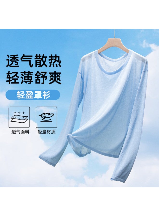 Modal Spring And Summer T-Shirt Women Long Sleeve Ice Silk Breathable Loose Simple Fashion Versatile Air Conditioning Blouse Top Women - Image 4