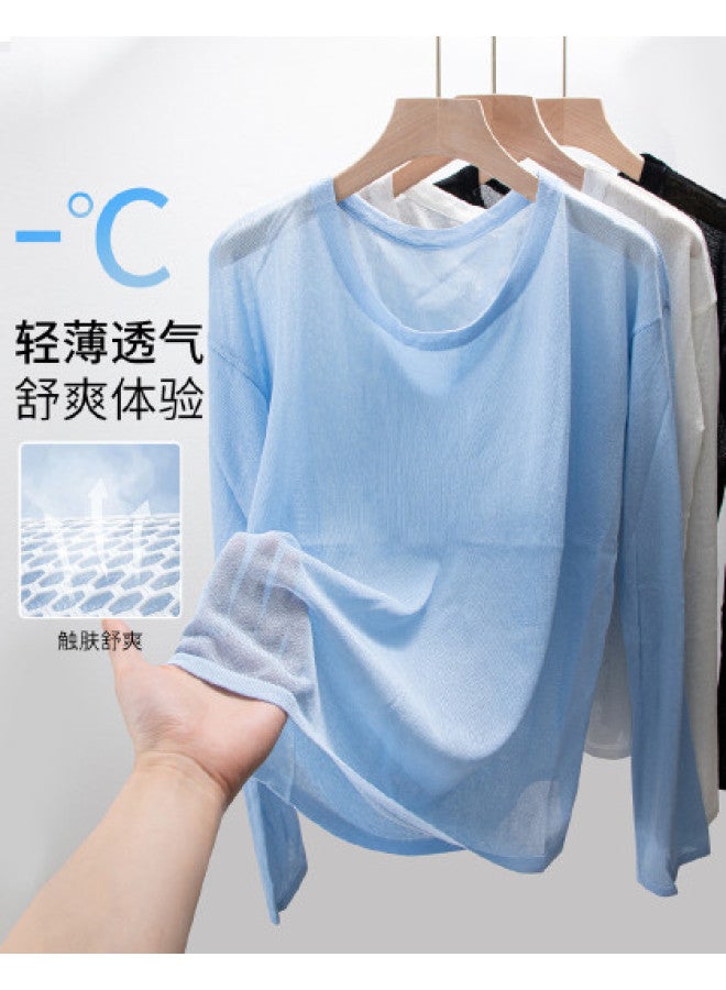 Modal Spring And Summer T-Shirt Women Long Sleeve Ice Silk Breathable Loose Simple Fashion Versatile Air Conditioning Blouse Top Women - Image 1
