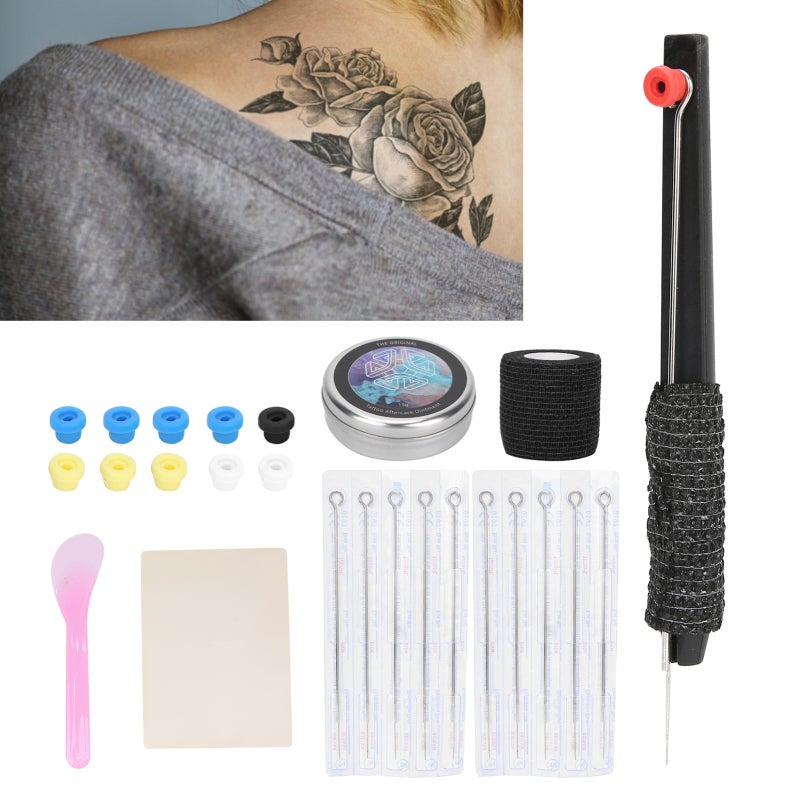 Professional Hand Tattoo Pen Kit: 1 Set Complete Kit With Non-slip Grip, Safe Needle Connection, Tattoo Repair Cream for Beginners And Experts - Image 4