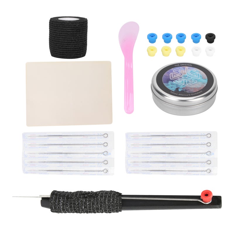 Professional Hand Tattoo Pen Kit: 1 Set Complete Kit With Non-slip Grip, Safe Needle Connection, Tattoo Repair Cream for Beginners And Experts - Image 2
