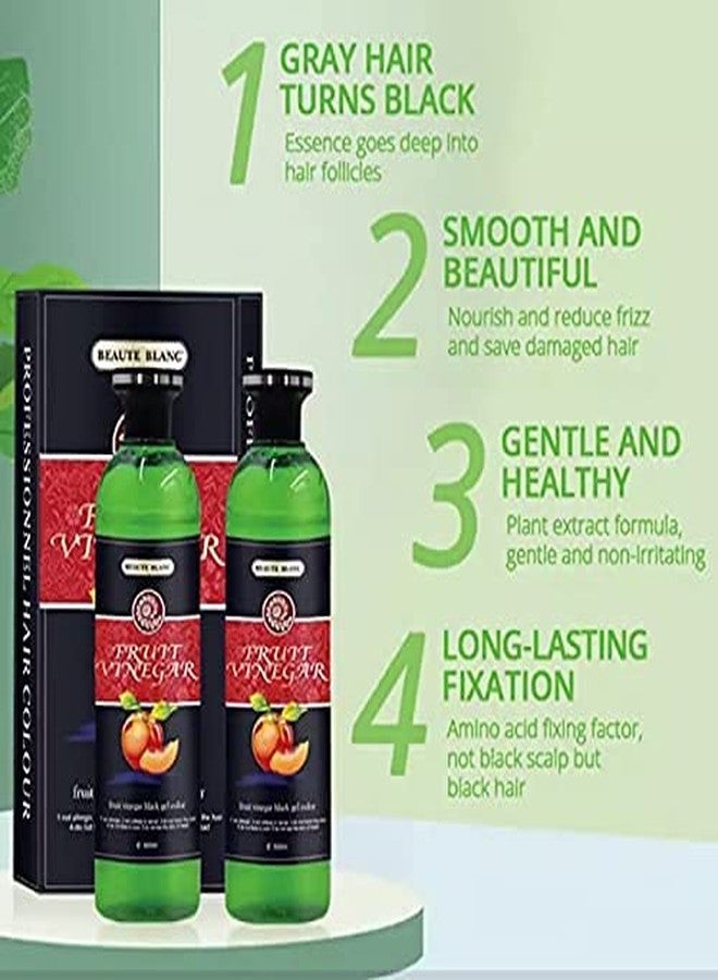 BEAUTE BLANC Fruit Vinegar Gel Hair Color Natural Hair Color Dye for Black Hair Dye (100 ML) - Black - Image 5
