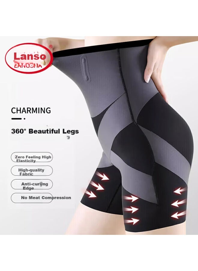 LANG SHA Langsha High Waist Tummy Control Lifting Pants Women's Shaping Pants Suspender Pants Soft Bone Anti-curling Waistband Bottoming Pants Four Seasons - Image 1