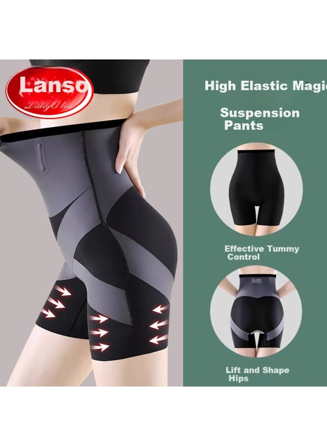 LANG SHA Langsha High Waist Tummy Control Lifting Pants Women's Shaping Pants Suspender Pants Soft Bone Anti-curling Waistband Bottoming Pants Four Seasons - Image 5
