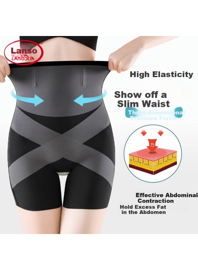 LANG SHA Langsha High Waist Tummy Control Lifting Pants Women's Shaping Pants Suspender Pants Soft Bone Anti-curling Waistband Bottoming Pants Four Seasons - Image 2