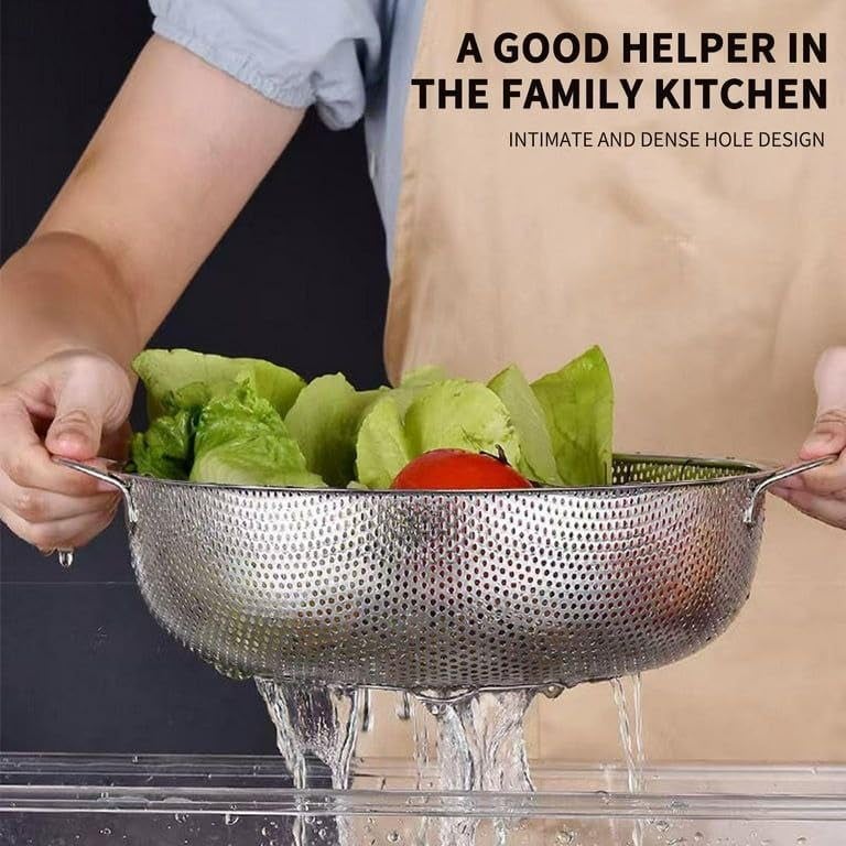 CLOUDTAIL CHOICE Sink Colander Strainer Round Drain Basket Stainless Steel Basket for Fruit Vegetable Washing 22 13 8CM - Image 4