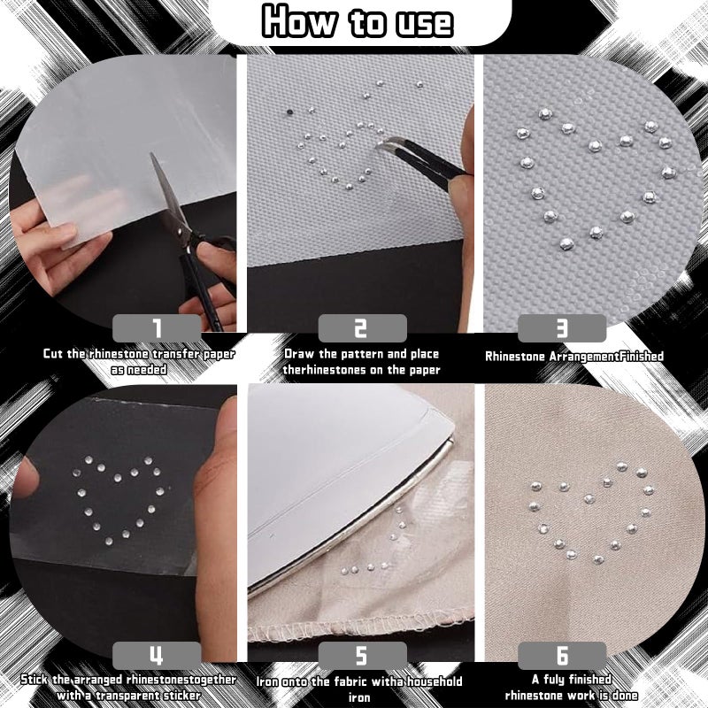 GARBODIY 10 Ft x 12.4 Inch Hot Fix Transfer Tape, Rhinestones Transfer Film Paper Roll - 0.3mm Thick, Ideal for DIY Rhinestone Pattern Positioning on Clothes, Fabric & Craft Decorations - Image 5