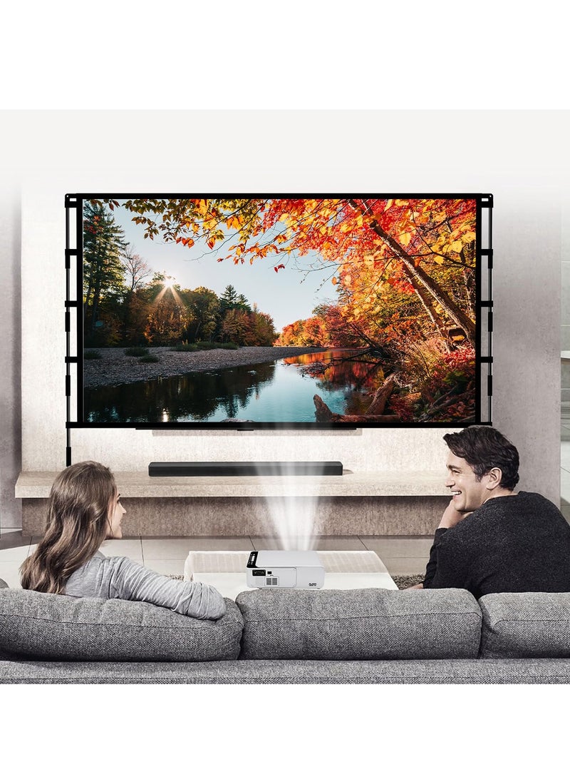 FlashHawk - Portable Projector Screen - 100 inch 16:9 4K HD Projector Screen with Stand, Carry Bag for Indoor Outdoor Home Theater Backyard Cinema Camping - Image 1