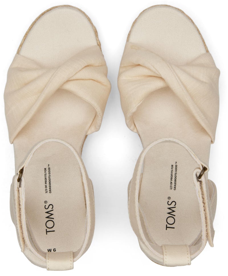 TOMS Women's Marisela Espadrille Wedge Sandal, Natural Slubby Woven, 7 - Image 5