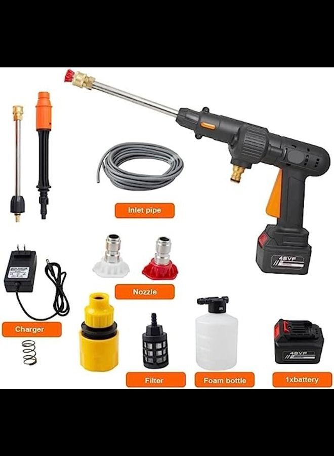 ABBASALI Cordless Pressure Washer High Pressure Car Washer Cleaner Portable Electric Washer with Power Display Adjustable Nozzle  - Image 2