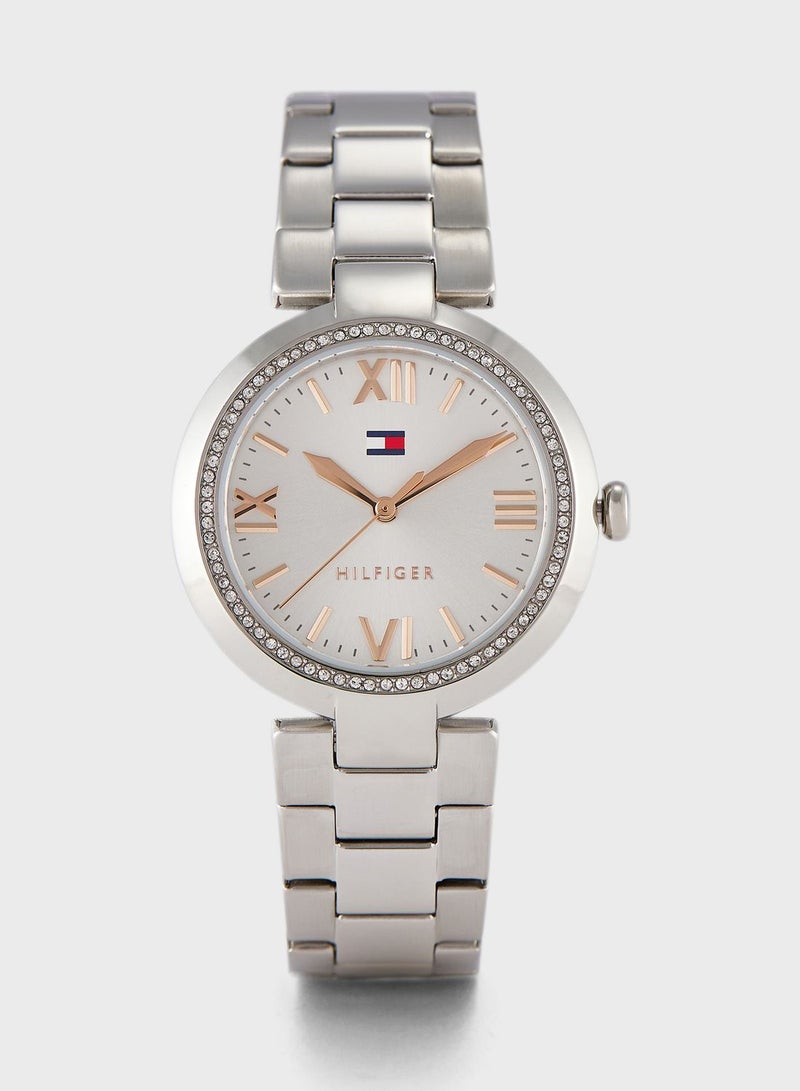 تومي هيلفيغر ساعة انالوج مزينة باحجار لامعة - Image 1