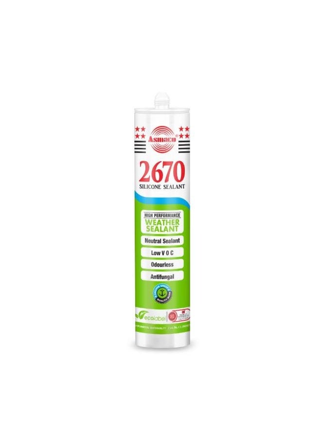 Asmaco Asmaco 2670 Silicone Sealant - White - 280 Ml - Set of 01 
