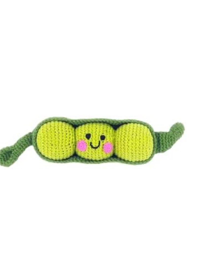 Pebble Pebble Handmade Pea pod Green Crochet Fair Trade Imaginative Expressive Premium Stuffed Soft Plush Toy- Gift for Kids- Easily Washable toy for little babies  - Image 1