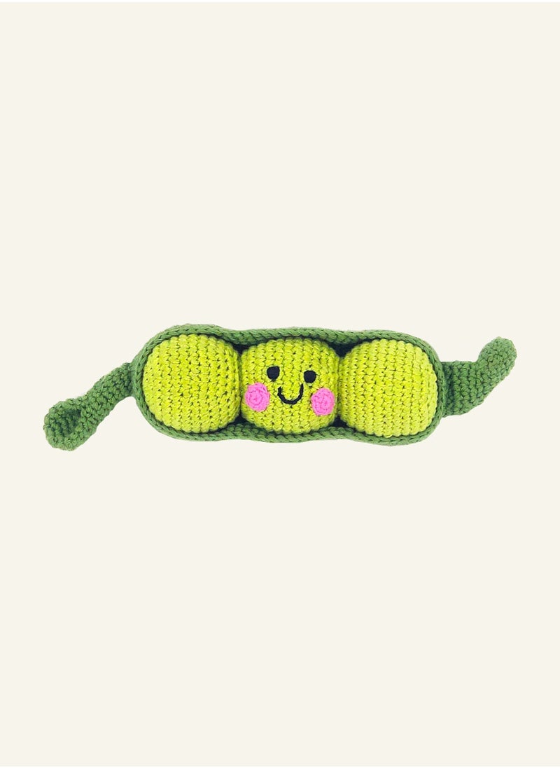 Pebble Pebble Handmade Pea pod Green Crochet Fair Trade Imaginative Expressive Premium Stuffed Soft Plush Toy- Gift for Kids- Easily Washable toy for little babies  - Image 2