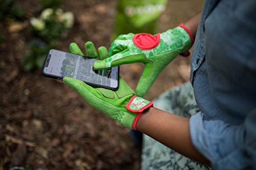 DIGZ 7652 Signature High Performance Women's Gardening Gloves, Work Gloves with Touchscreen Compatible Fingertips, Green Leaves Pattern, Medium - Image 4