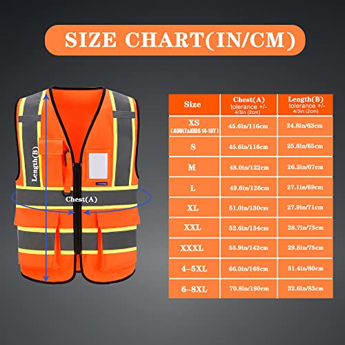 AYKRM 11 colors available 3xl orange safety vest - Image 3