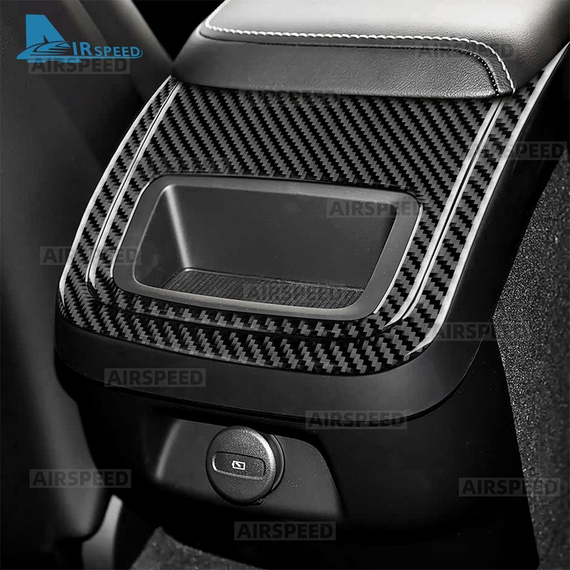 ملصق غطاء صندوق التخزين الخلفي بألياف الكربون الناعمة الحقيقية لسيارات فولفو XC60 XC90 V60 S60 - Image 4