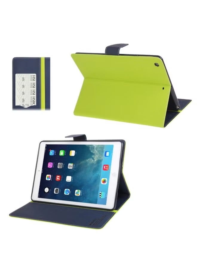 PROMASS Case Cover GOOSPERY FANCY DIARY for iPad Air Cross Texture Leather Case with Card Slot & Holder & Wallet Green