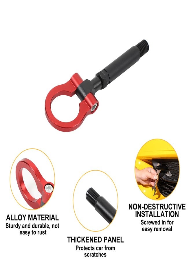 Daeiclru Car Front Bumper Tow Hook Compatible with Toyota Supra GR A90 A91 MK5 2019-2024, Racing Style Front Bumper Trailer Ring, Front Bumper Screw-on Tow Hook Trailer Hitch Accessories (Red) - Image 4