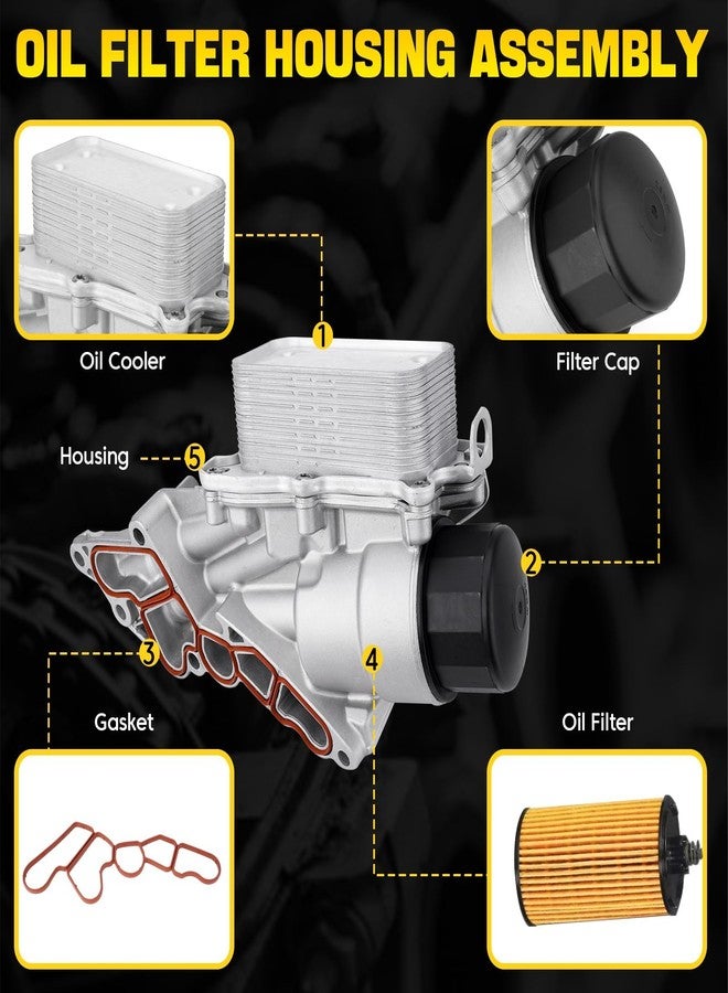 YEHERIT 2721800510 Aluminium Oil Cooler Filter Housing Assembly Compatible with 2006-2012 Mercedes Benz E350 E280 C230 C300 C350 GLK350 ML450 S400 SLK300 R350 S550 GL550 E550 SL550 CLS550 CL550 CLK550 - Image 3