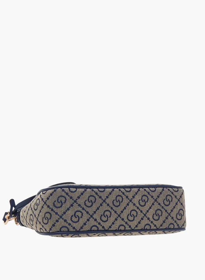 سيليست Women Jacquard Monogram Shoulder Bag with Zip Closure