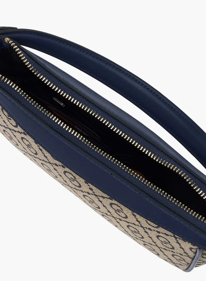 سيليست Women Jacquard Monogram Shoulder Bag with Zip Closure