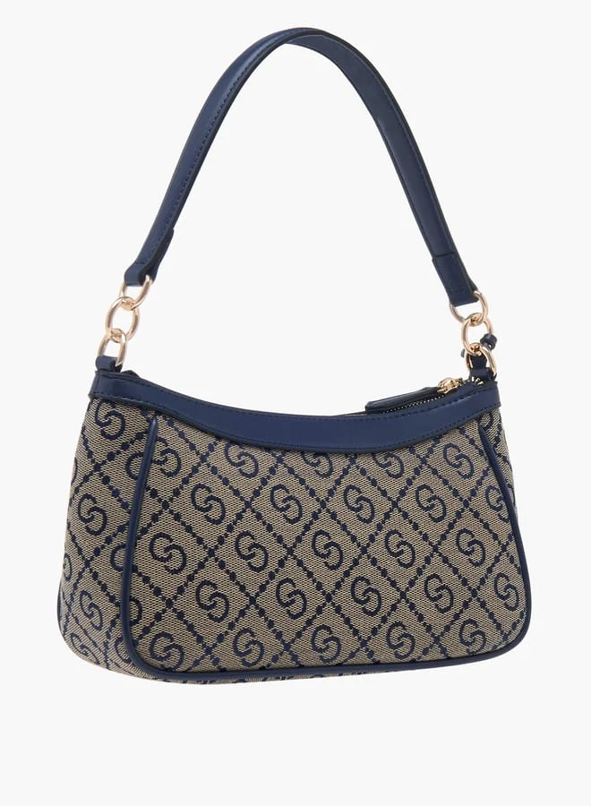 سيليست Women Jacquard Monogram Shoulder Bag with Zip Closure