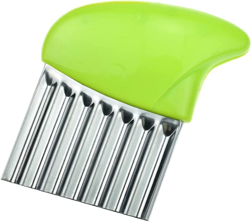 Styxon Stainless Steel Vegetable Wavy Chopper Cutter French Fry Slicer | 18 X 11 X 1 cm | Pack 1 | Multicolor - Image 1