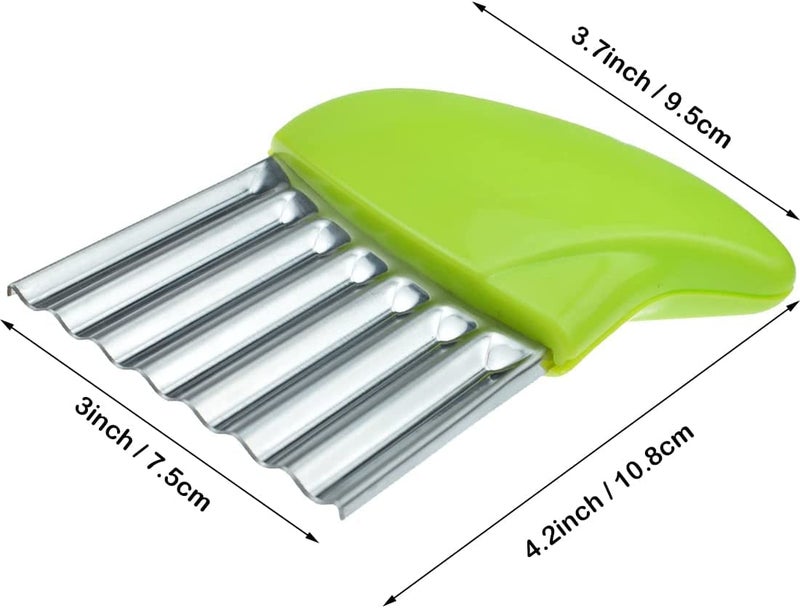 Styxon Stainless Steel Vegetable Wavy Chopper Cutter French Fry Slicer | 18 X 11 X 1 cm | Pack 1 | Multicolor - Image 3