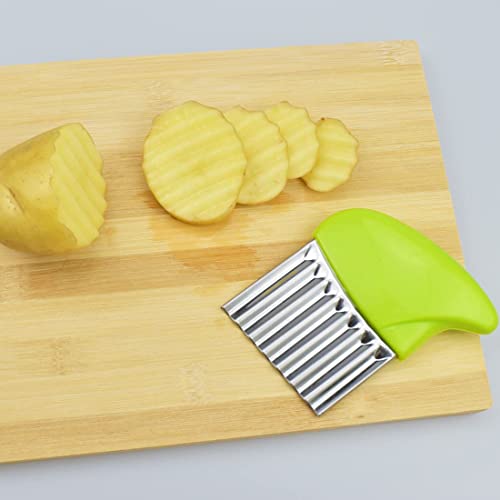 Styxon Stainless Steel Vegetable Wavy Chopper Cutter French Fry Slicer | 18 X 11 X 1 cm | Pack 1 | Multicolor - Image 2