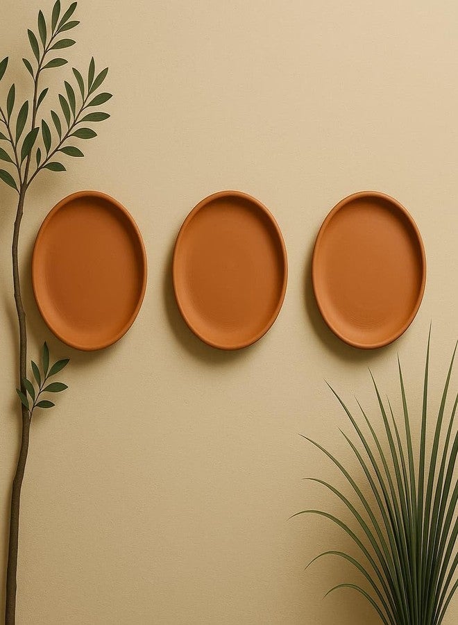 SHRIYAM CRAFT Clay Earthen Plates Dinner Plate (Plate 11" Pack of 2) - Image 2