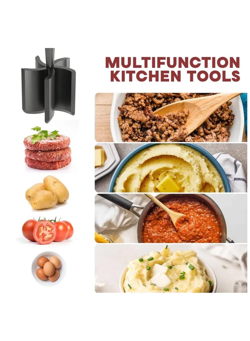 LDQ 1 Pc Meat Chopper, Meat Shredder, Heat Resistant Pulverize Suitable for Hamburger Meat Ground Beef Smasher Shredder, Non Stick Mix Chopper, Mix and Chop Meat Masher Tool - Image 2