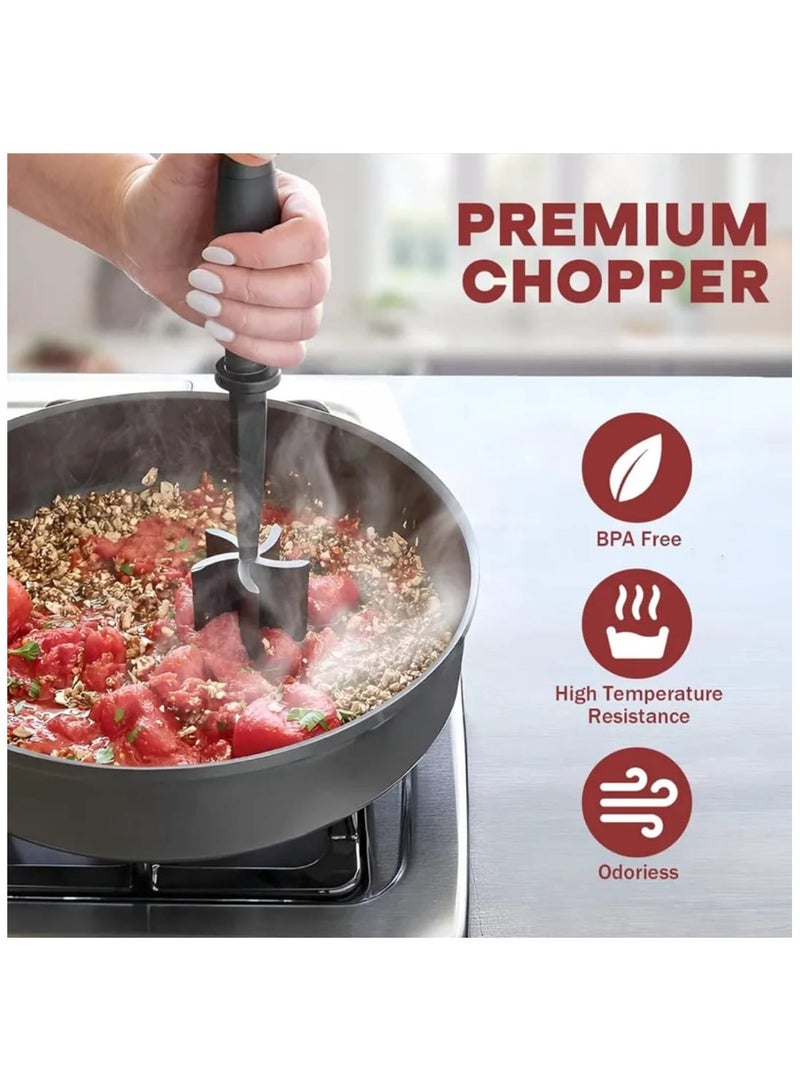 LDQ 1 Pc Meat Chopper, Meat Shredder, Heat Resistant Pulverize Suitable for Hamburger Meat Ground Beef Smasher Shredder, Non Stick Mix Chopper, Mix and Chop Meat Masher Tool - Image 3