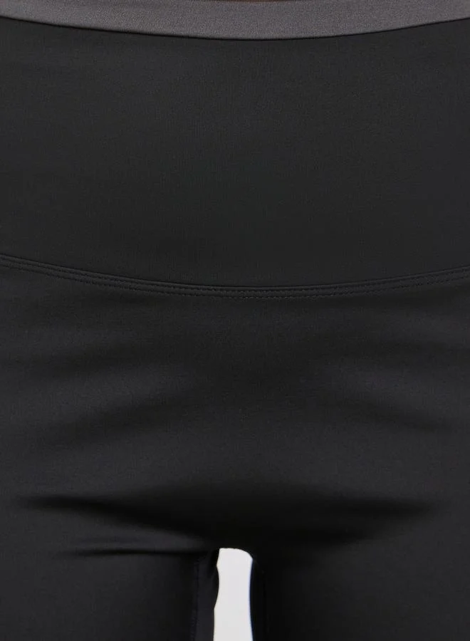 Styli Active  Contrast Waist Panel Leggings for Women | Best Price UAE