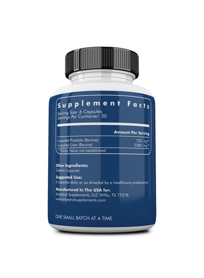 Ancestral Supplements Grass Fed Beef Prostate Supplements for Men with Liver, 3000mg, Prostate Health Support Promotes Men's Health, Non-GMO, 180 Capsules - Image 2