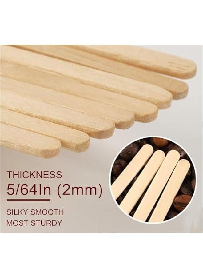 HOOKOR 500Pcs Wooden Coffee Stirrers, 5.5 Inch Individually Wrapped Coffee Stir with Paper Wrapped | Disposable Stir Sticks, Crude Wooden Beverage Stirring Stick for Tea, Cream, And Sugar  - Image 5
