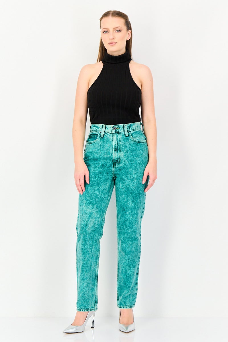 Levi's Levis x Deepika Padukone Women Straight Fit Washed Non Stretchable Jeans, Green - Image 4