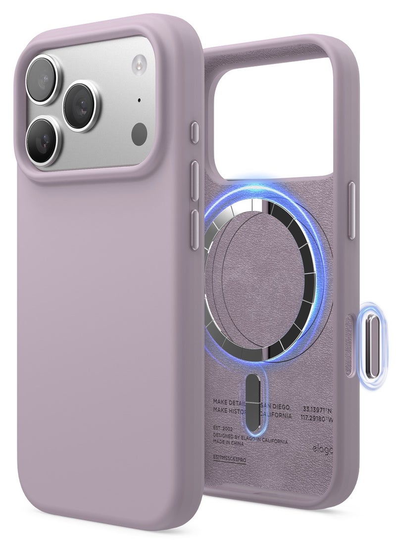 Elago Magnetic Liquid Silicone for iPhone 17 Pro case cover [Camera Control Button Cover] compatible with MagSafe Shockproof - Soft Purple - Image 1
